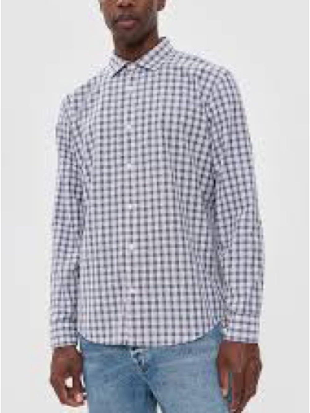 Billy Reid Navy & White Gingham Button-Down Shirt